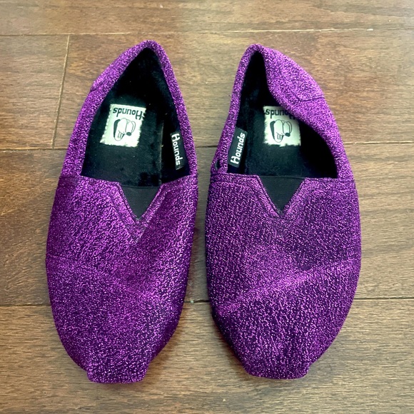 HOUNDS BY DAWGS FLEECE LINED KAYMANNS GLITTER Slip On SHOE PURPLE Size 7/8 - Picture 1 of 6